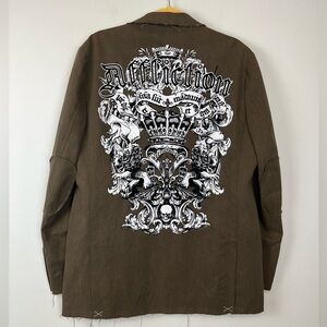 Affliction Red Label Premium Men’s Blazer Jacket 40-42 Graphic Goth Grunge Y2K